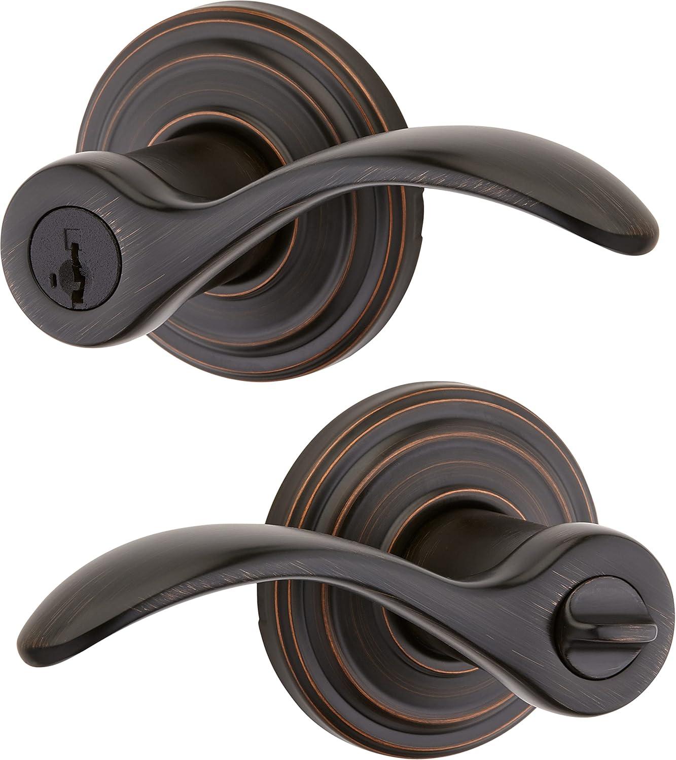 image:imagePembroke Keyed Entry Lever featuring SmartKey Security in Venetian Bronze