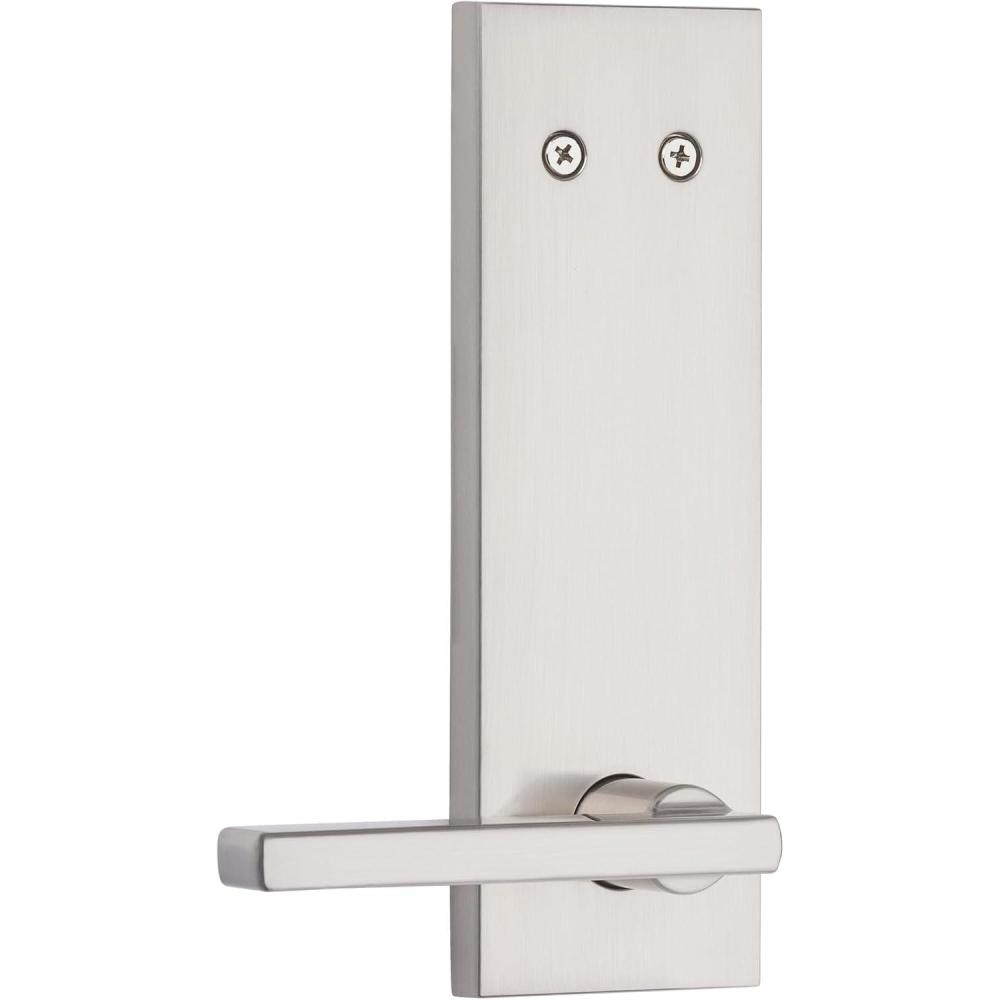 image:imageKwikset 973HFLSQF15 Dummy Interior Halifax Lever Trim with Square Full Escutcheon Satin Nickel Finish