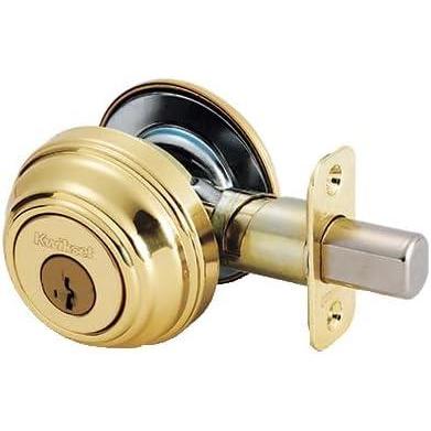 image:imageKwikset 980 3 SMT CP K4 V1 Signature Brass Single Cylinder Deadbolt with SmartKey Quantity 1