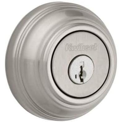 image:imageKwikset 985 15 SMT CP K4 V1 Signature Satin Nickel Double Cylinder Deadbolt with SmartKey  Quantity 1