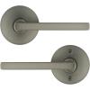 Kwikset 720HFLRDT-15 Halifax Lever with Round Rose Passage Door Lock with 6AL Latch and RCS Strike Satin Nickel Finish