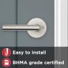 Kwikset 91570-003 Milan Single Dummy Door Handle Lever with Modern Contemporary Slim Round Design for Pantry or for Half-Dummy Application in Satin Nickel