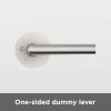 Kwikset 91570-003 Milan Single Dummy Door Handle Lever with Modern Contemporary Slim Round Design for Pantry or for Half-Dummy Application in Satin Nickel