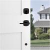 Kwikset 971TPLMDT-514 Single Cylinder Interior Tripoli Lever with Midtown Rose Trim Matte Black Finish