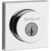 Kwikset 91590-002 Halifax Slim Square Double Cylinder Deadbolt featuring SmartKey in Polished Chrome