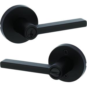Kwikset 740HFLRDT-514S 740HFLRDT-S Halifax Single Cylinder Keyed Entry Door Lever Set with Round Rose