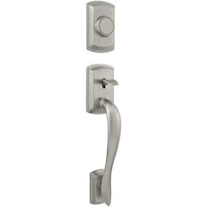 Kwikset 802AVH Lip 15 Signature Series Avalon Dummy Handleset, Satin Nickel, Exterior Only