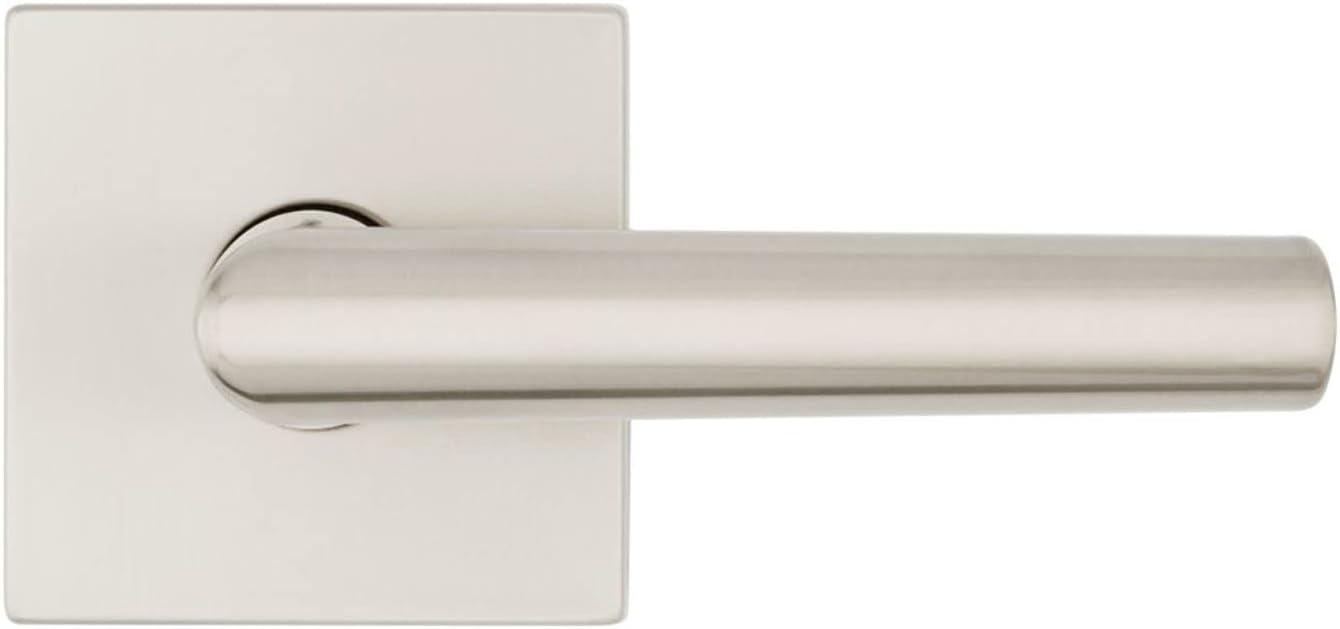 image:imageKwikset 720MILSQT15 Milan Lever with Square Rose Passage Door Lock with 6AL Latch and RCS Strike Satin Nickel Finish