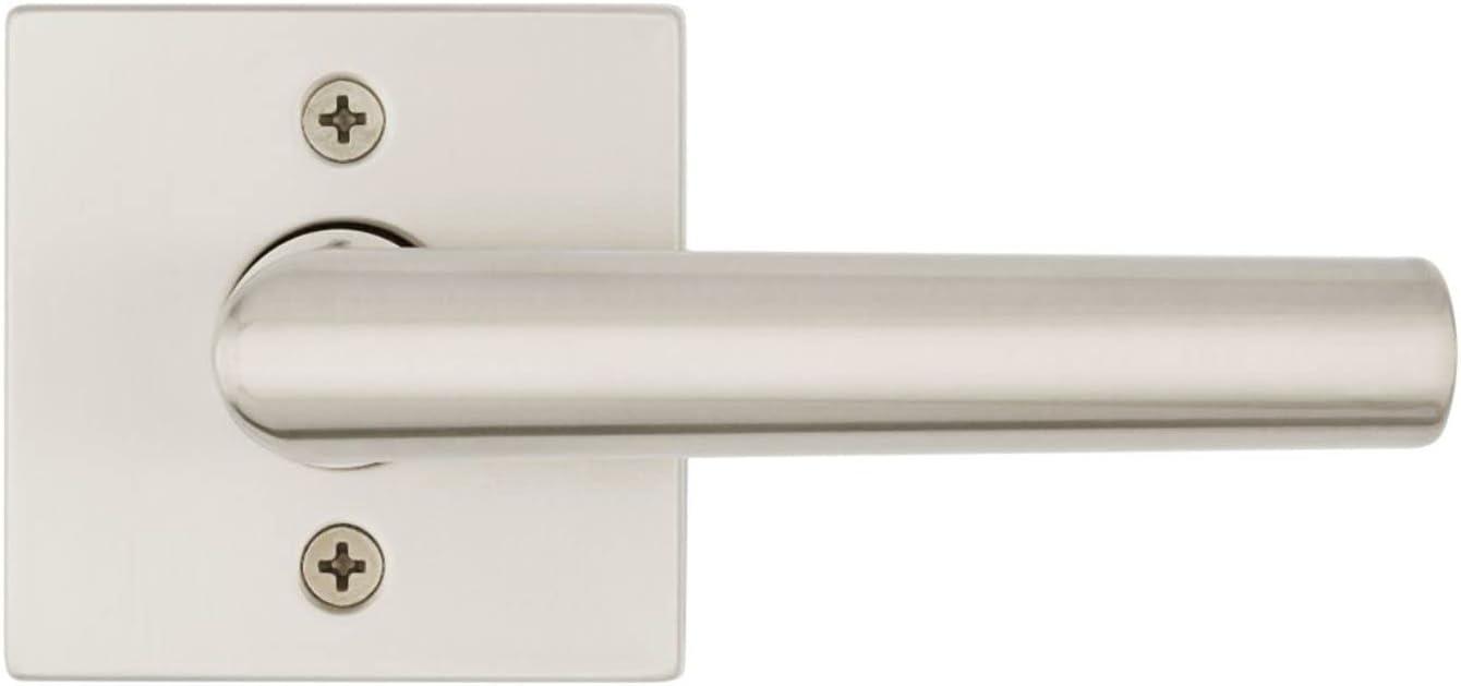 image:imageKwikset 720MILSQT15 Milan Lever with Square Rose Passage Door Lock with 6AL Latch and RCS Strike Satin Nickel Finish