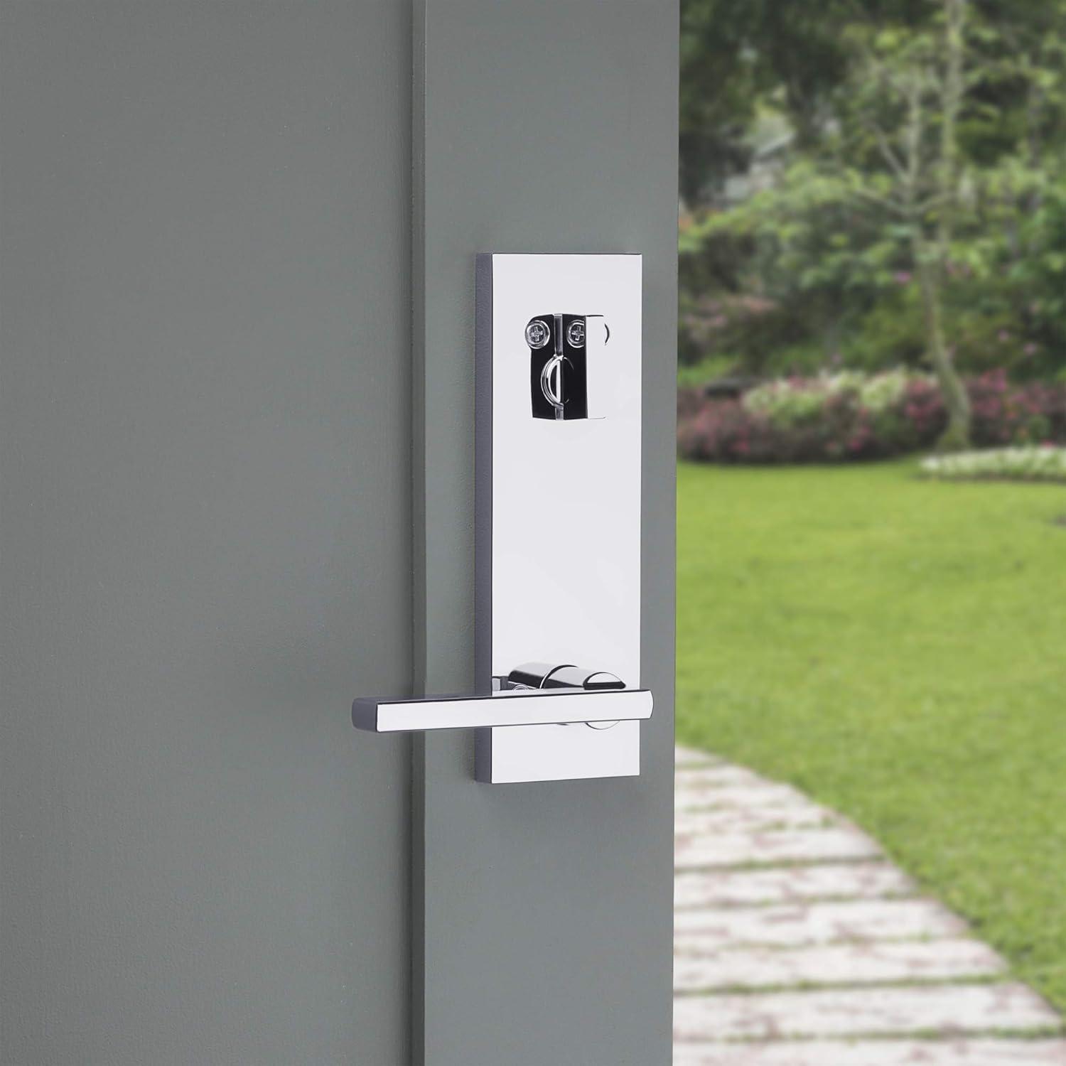 image:imageKwikset 971HFLSQF15 Single Cylinder Interior Halifax Lever Trim with Square Full Escutcheon Satin Nickel Finish