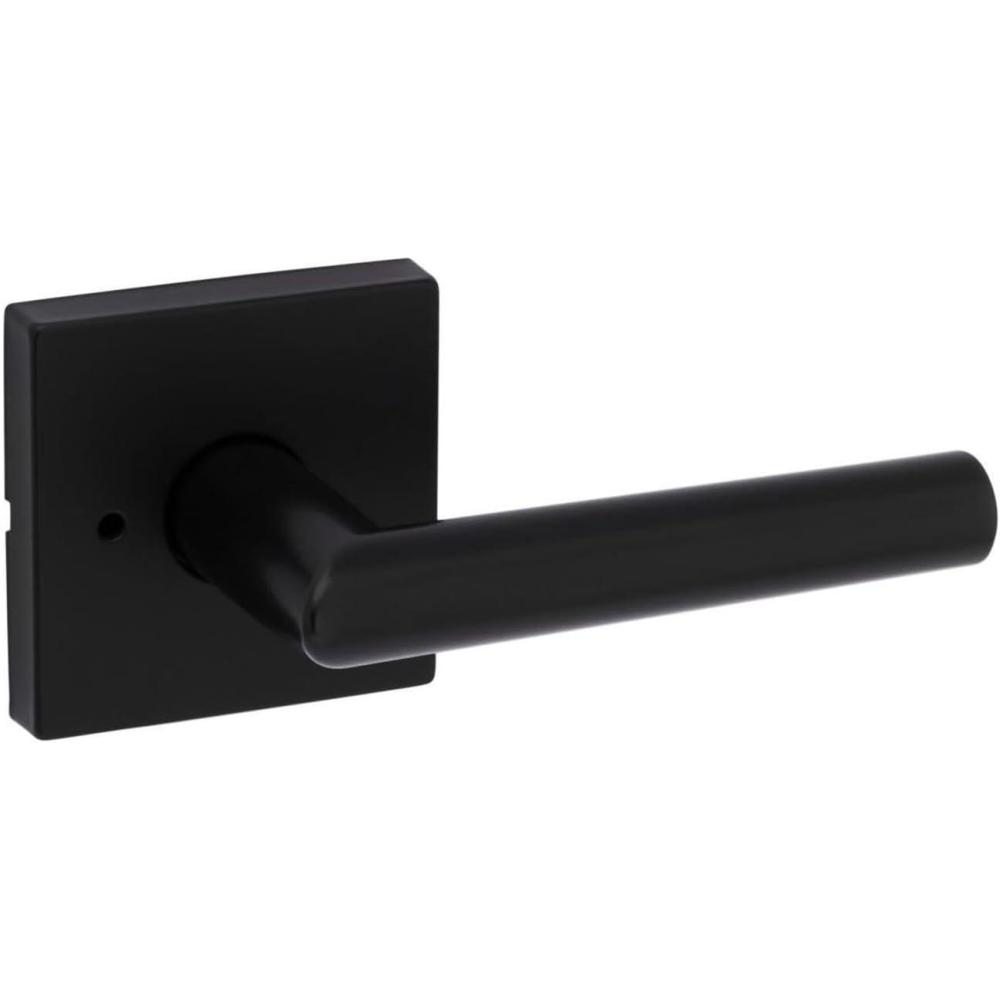 image:imageKwikset 730MILSQT514 Milan Lever with Square Rose Privacy Door Lock with 6AL Latch and RCS Strike Iron Black Finish