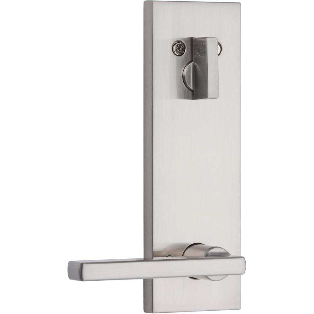 image:imageKwikset 971HFLSQF15 Single Cylinder Interior Halifax Lever Trim with Square Full Escutcheon Satin Nickel Finish