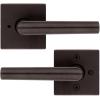 Kwikset 730MILSQT-514 Milan Lever with Square Rose Privacy Door Lock with 6AL Latch and RCS Strike Iron Black Finish