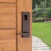 Kwikset 971HFLSQF-15 Single Cylinder Interior Halifax Lever Trim with Square Full Escutcheon Satin Nickel Finish