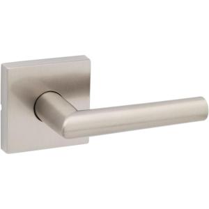 Kwikset 720MILSQT-15 Milan Lever with Square Rose Passage Door Lock with 6AL Latch and RCS Strike Satin Nickel Finish