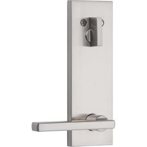 Kwikset 971HFLSQF-15 Single Cylinder Interior Halifax Lever Trim with Square Full Escutcheon Satin Nickel Finish
