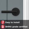 Kwikset 91550-030 Milan Door Handle Lever with Modern Contemporary Slim Round Design for Home Bedroom or Bathroom Privacy in Iron Matte Black(Matte Black)