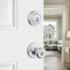 Kwikset Tylo Front Door Lock Handle and Deadbolt Set, Entry Combo Pack Single Cylinder with Entry Door Knob, Satin Nickel, Pick Resistant SmartKey Security, with Microban Protection(Satin Chrome)