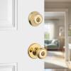 Kwikset Tylo Front Door Lock Handle and Deadbolt Set, Entry Combo Pack Single Cylinder with Entry Door Knob, Satin Nickel, Pick Resistant SmartKey Security, with Microban Protection(Polished Brass)