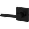 Kwikset Ladera Dummy Door Handle, Single Sided Lever for Closets, French Double Doors, and Pantry, Matte Black Non-Turning Left Handed Interior Push/Pull Lever