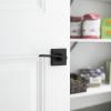 Kwikset Ladera Dummy Door Handle, Single Sided Lever for Closets, French Double Doors, and Pantry, Matte Black Non-Turning Left Handed Interior Push/Pull Lever