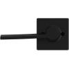 Kwikset Ladera Dummy Door Handle, Single Sided Lever for Closets, French Double Doors, and Pantry, Matte Black Non-Turning Left Handed Interior Push/Pull Lever