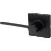 Kwikset Ladera Dummy Door Handle, Single Sided Lever for Closets, French Double Doors, and Pantry, Matte Black Non-Turning Left Handed Interior Push/Pull Lever